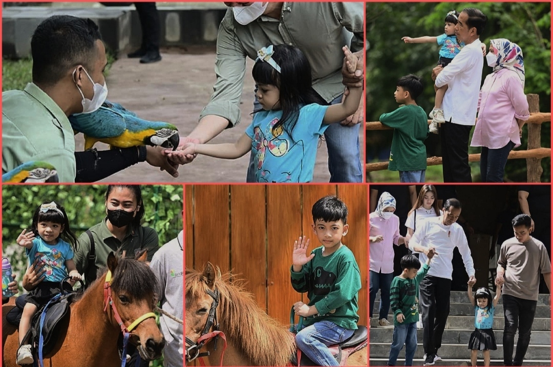 Presiden Jokowi Manfaatkan Cuti Liburan Ajak Keluarga Serta Cucunya Kunjungi Kawasan Wisata Taman Solo Safari (23/1/2023)